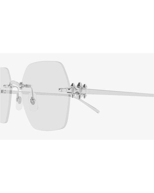Cartier White Geometric Frame Glasses for men