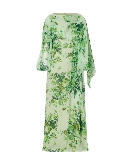 Erdem Green Printed Dress