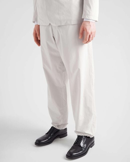 Prada White Technical Fabric Pants for men