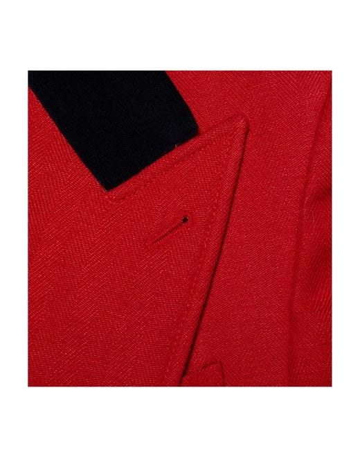 Gucci Red Wool And Linen Blend Blazer Jacket for men
