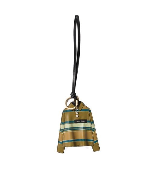 Miu Miu Metallic Logo Label Key Ring Trick