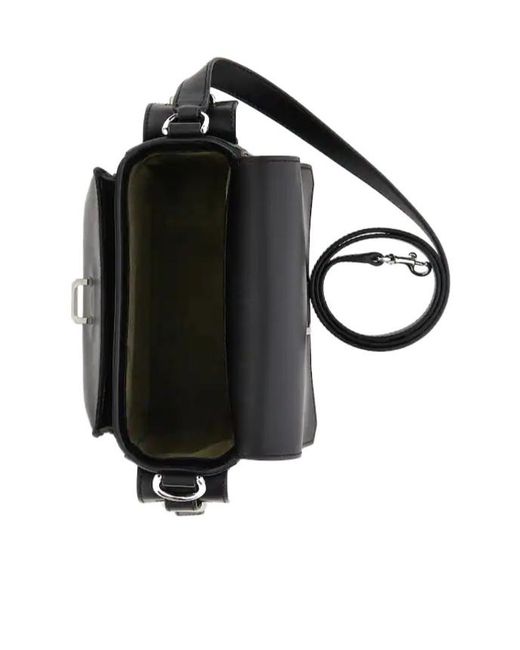 Hogan Black Embossed Small Flap Shoulder Bag