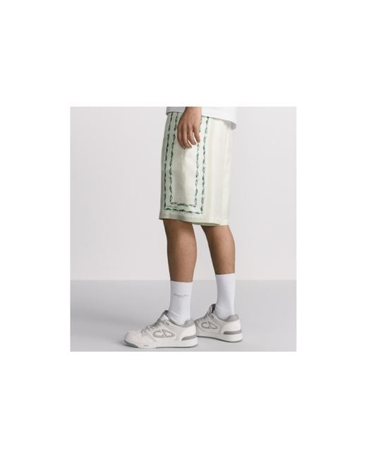 Dior White Christian Couture Lily Of The Valley Bermuda Shorts for men