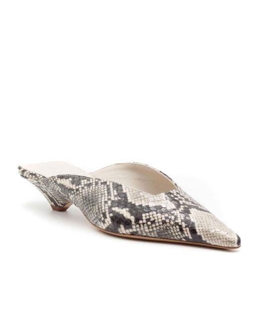 Vic Matié White Pointed Kitten Heel Mules