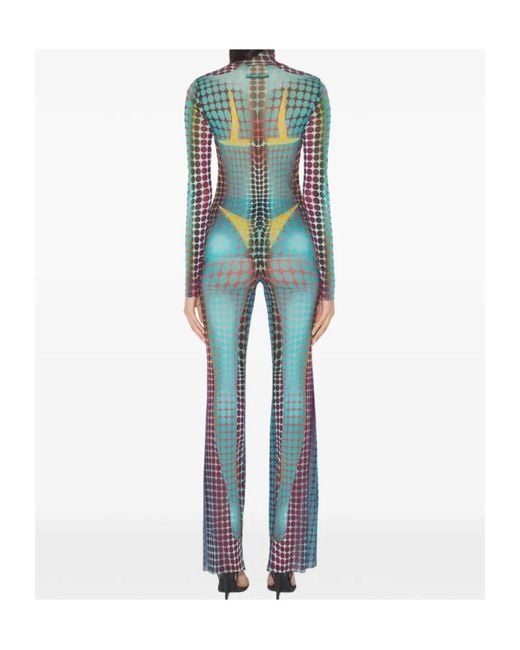 Jean Paul Gaultier Blue High-Neck Stretch Top
