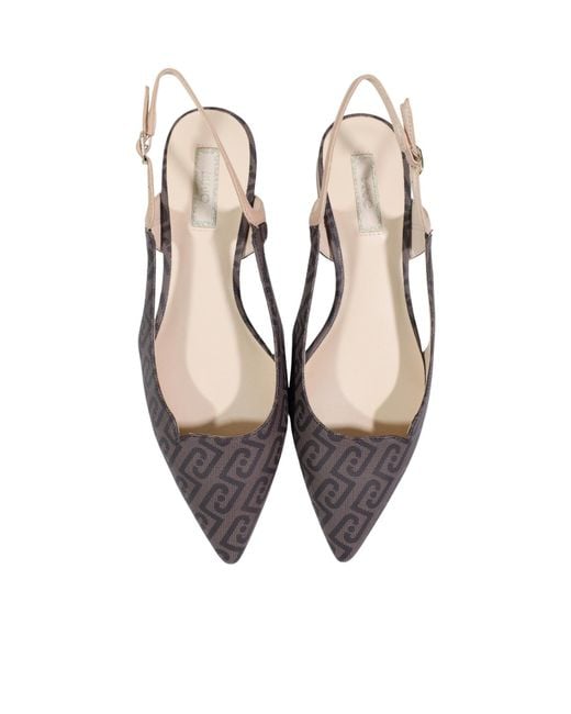 Liu Jo Brown Pointed-Toe Flat Sandals