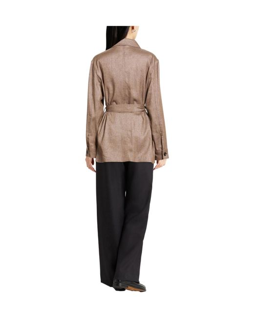 Brunello Cucinelli Brown Belted Jacket