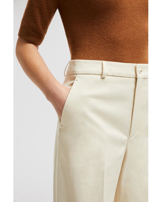 Moncler White Tailored Cotton Gabardine Pants
