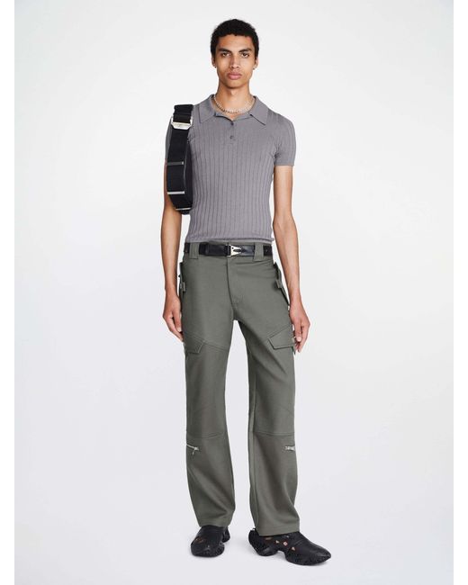 Dion Lee Gray Tactical Straight-Leg Cargo Trousers