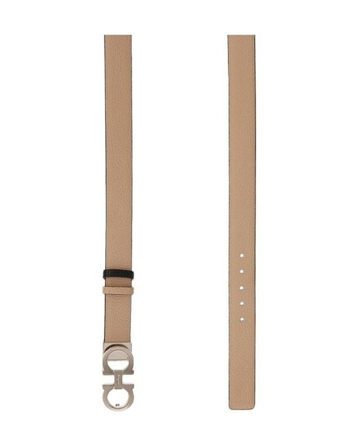 Ferragamo White Double-Sided Buckle Logo Belt