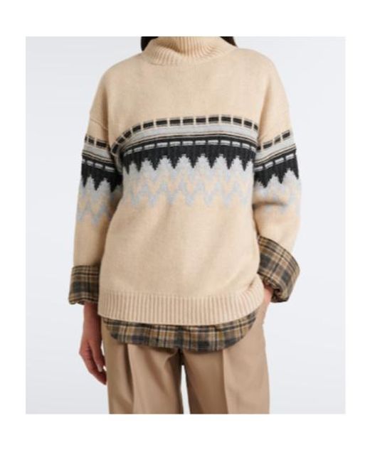 Jardin Des Orangers White Fair Isle Cashmere Sweater