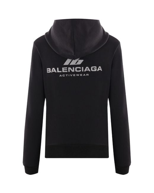 Balenciaga Black Logo Printed Zip-Up Jacket