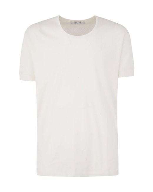 Lemaire White Short-Sleeved Crewneck T-Shirt for men