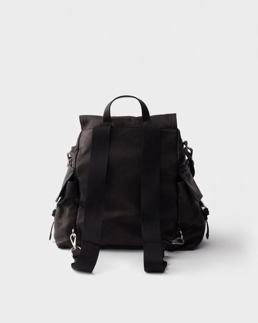 Prada Black Explore Leather Backpack for men