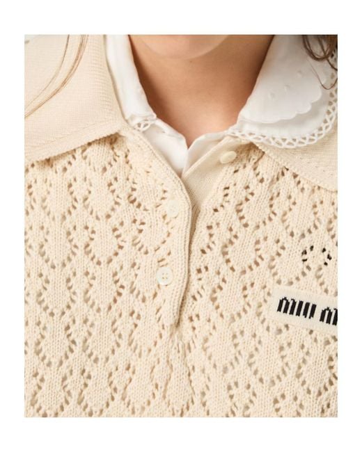 Miu Miu Natural Cotton Polo Shirt