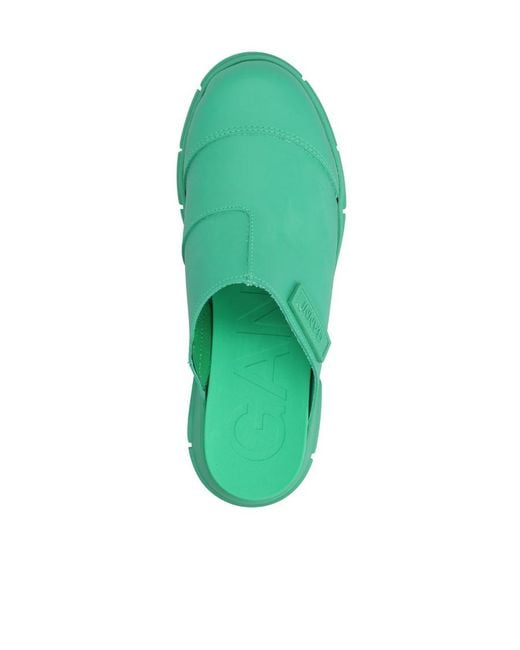 Ganni Green City Round Toe Slip-On Mules