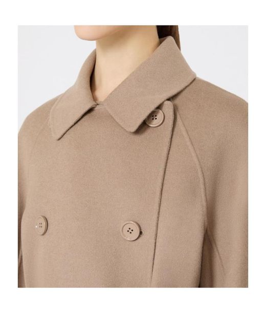Max Mara Brown 'S Louise Double Breasted Short Belted Jacket