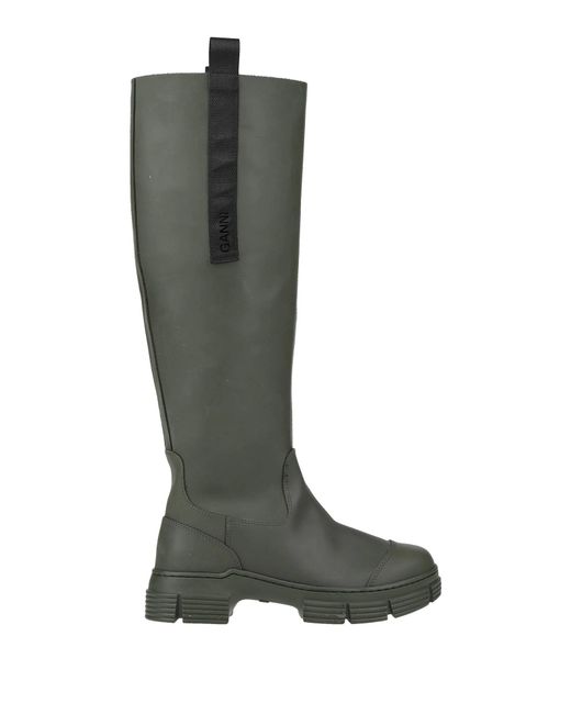 Ganni Green Solid Color Rain Boots