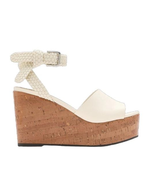 Jimmy Choo White Round-Toe High-Heeled Sandals