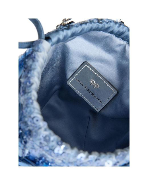 Anya Hindmarch Blue Sequin-Embellished Shoulder Bag