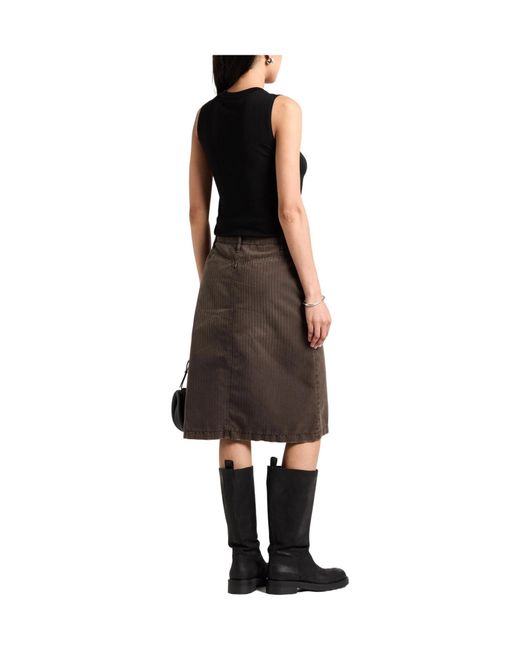 Dolce & Gabbana Brown Twill Umbrella Skirt
