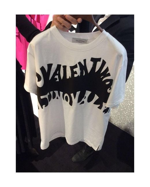 Valentino White Trunk Alphabet Printed T-Shirt