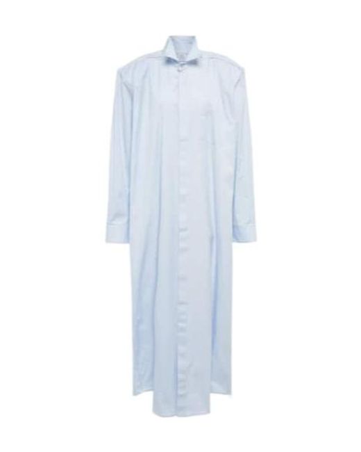 Vetements Blue Deconstructed Cotton Shirt Dress