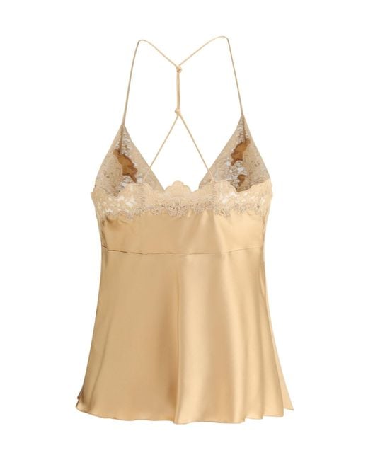 Ermanno Scervino Natural Silk And Lace Top