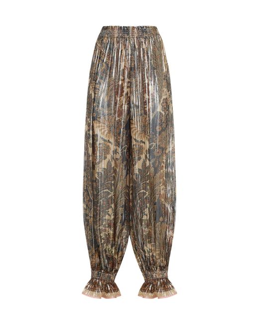 Valentino Multicolor All-Over Patterned Pleated Pants