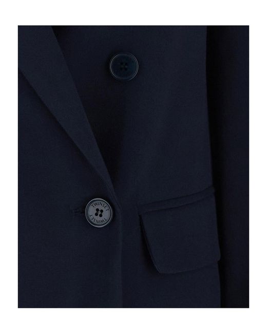 Twinset Blue Double-Breasted Blazer