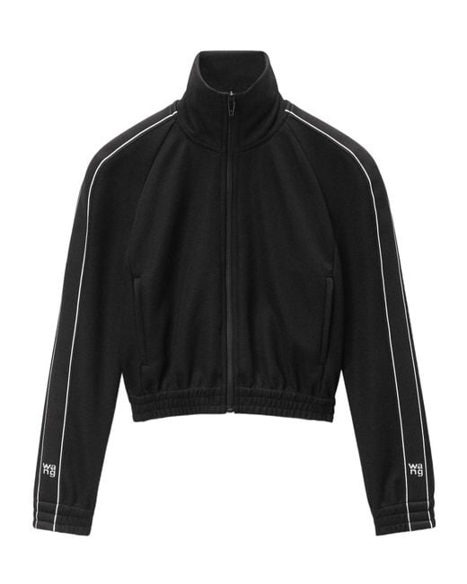 Alexander Wang Black T By Cropped Zip-Up Jacket