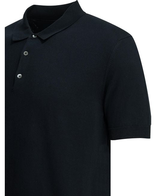 Baracuta Black Short-Sleeve Polo Shirt for men