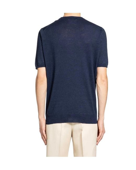 Lardini Blue Short-Sleeved T-Shirt for men