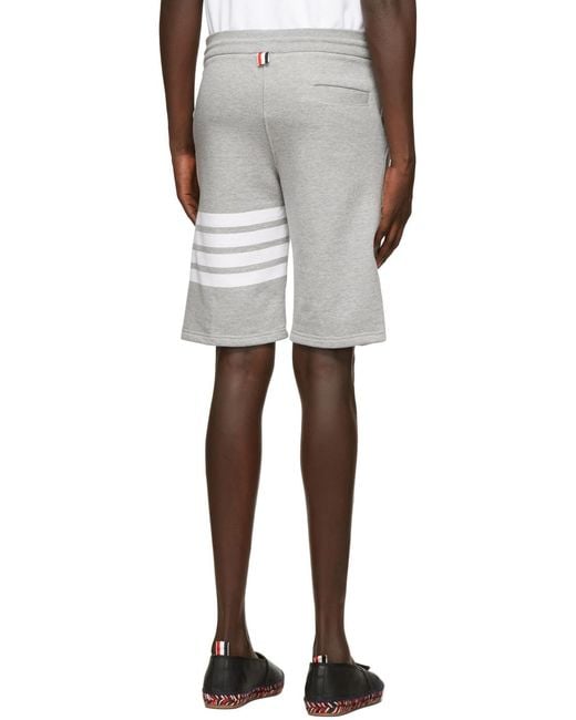 Thom Browne Gray Bar Bermuda Shorts for men