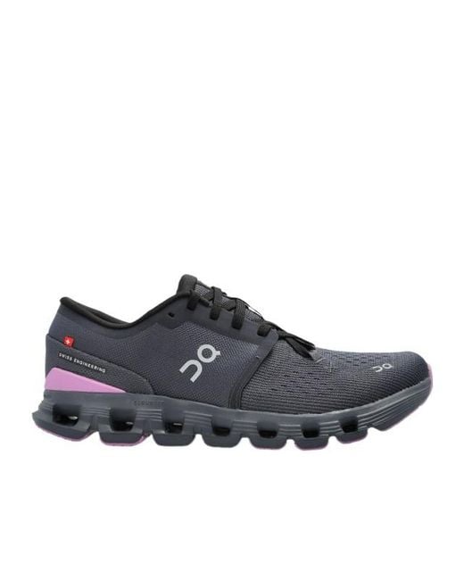 On Shoes Black Cloud X 4 Lace-Up Sneakers