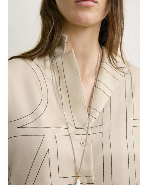 Totême Natural Totême Monogram-Print Satin Shirt