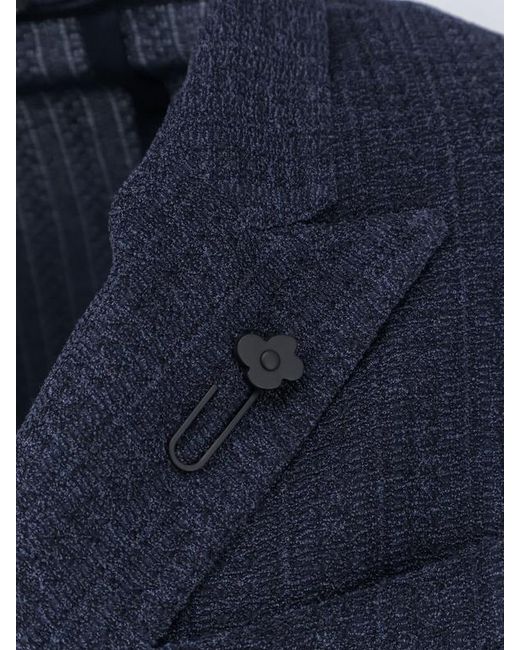 Lardini Blue Double-Breasted Peak-Lapel Blazer for men