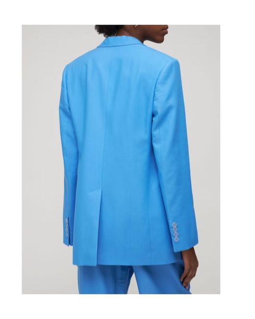 Stella McCartney Blue Large Silhouette Suit Coat