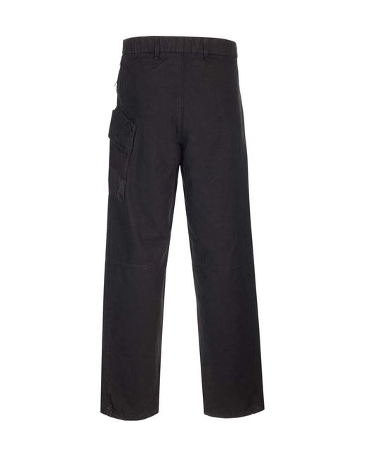C P Company Blue Belted Straight Leg Pants for men