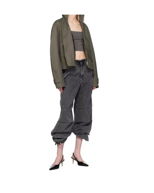 Dion Lee Gray Ventral Compact Cropped Top