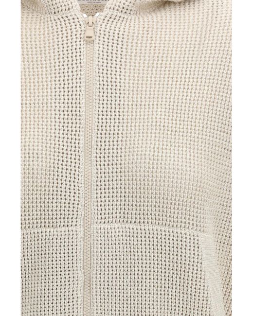 Brunello Cucinelli White Zip-Up Knitted Hoodie