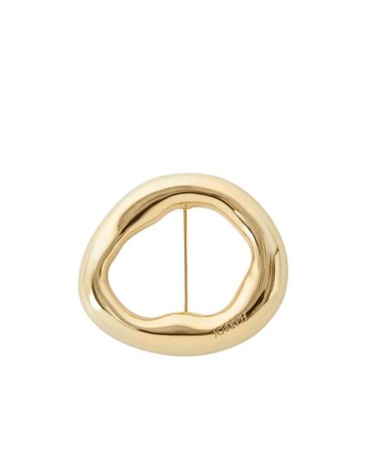 Joseph Metallic Bean Logo-Detail Brooch