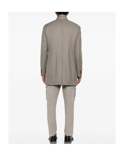 Tagliatore Gray Long-Sleeved Coat for men