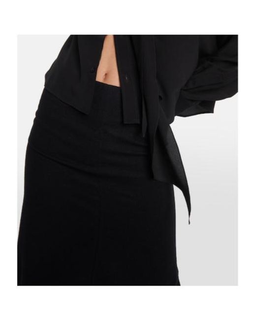 Ann Demeulemeester Black Virgin Wool Maxi Skirt