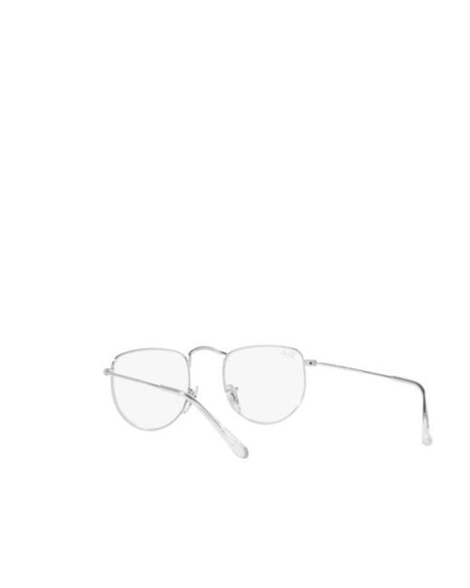 Ray-Ban White Logo Metal Frame Flat Mirror for men