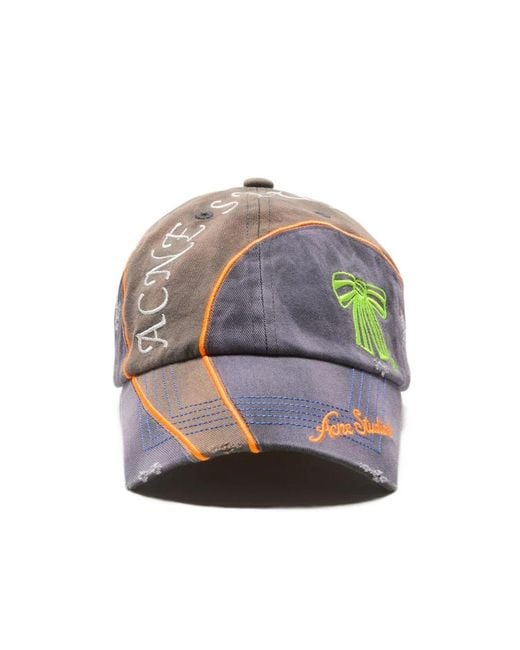 Acne Gray Embroidered Logo Cap for men