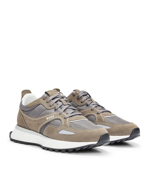 Boss Gray Classic Sneakers for men