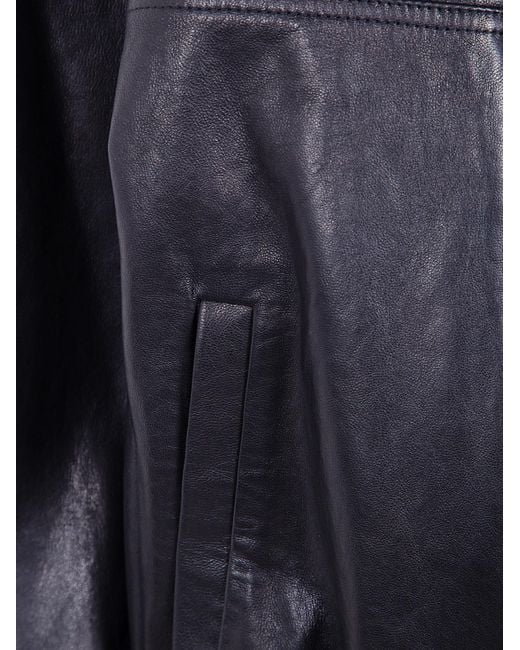 Magda Butrym Black Leather Aviator Jacket