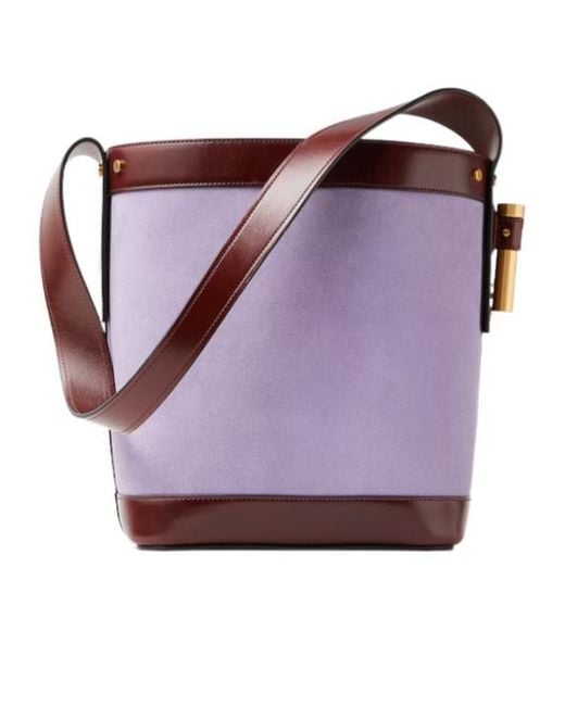 Versace Purple Pivot Small Bucket Bag