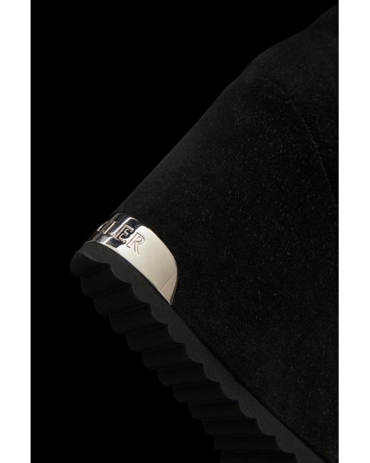 Moncler Black Wedge Sole Suede Boots